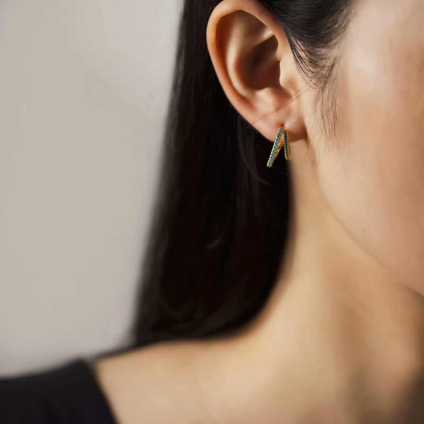 Oorringen 18kt Verguld Zilver | Zirconia Double Hoops