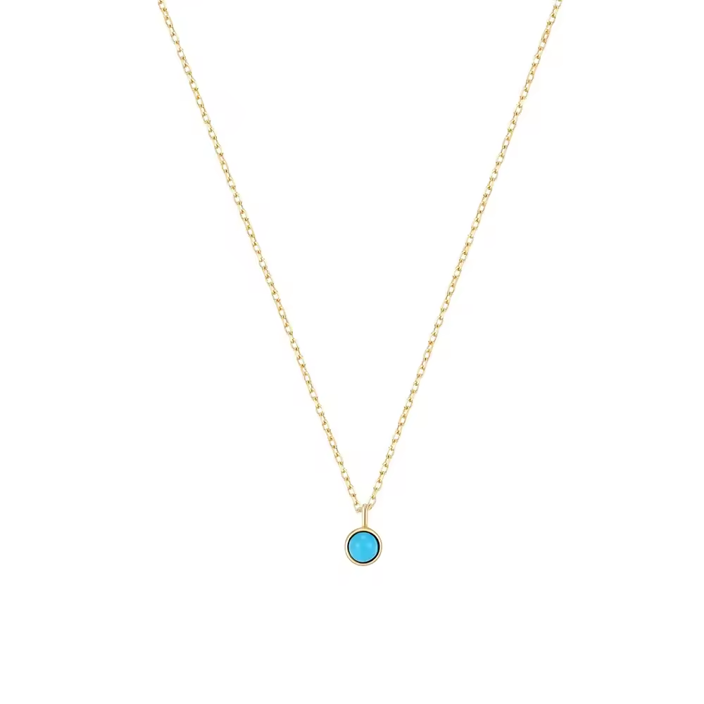 Ketting 18kt Verguld Zilver | Turquoise