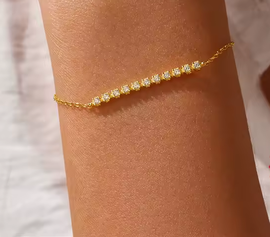 Armband 18kt Verguld Zilver | Zirconia Bar