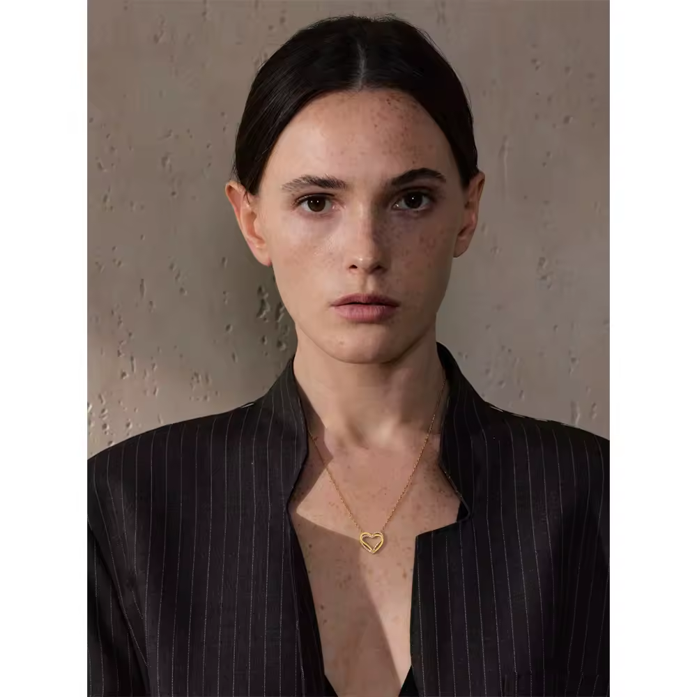 Ketting Edelstaal | Zirkonia Hart