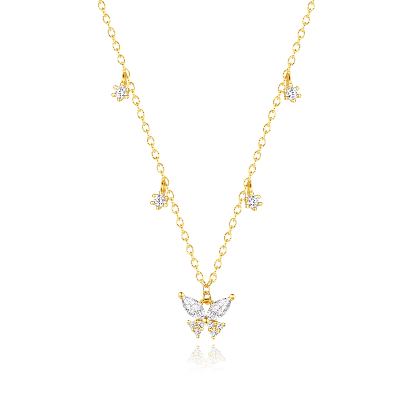 Ketting 18kt Verguld Zilver | Butterfly