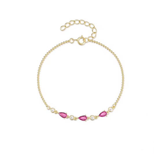 Armband 18kt Verguld Zilver | Pink Zirconia
