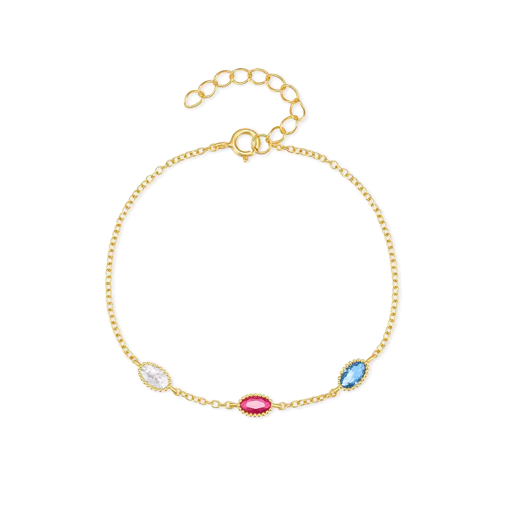 Armband 18kt Verguld Zilver | Tricolor