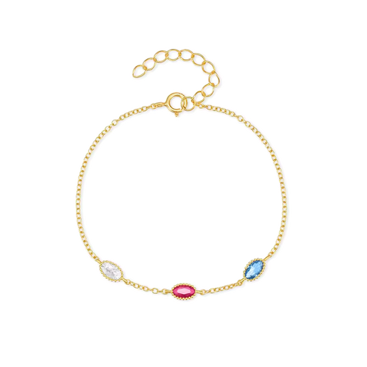 Armband 18kt Verguld Zilver | Tricolor