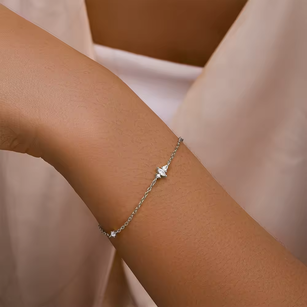 Armband 18kt Verguld Zilver | Zirconia Trio