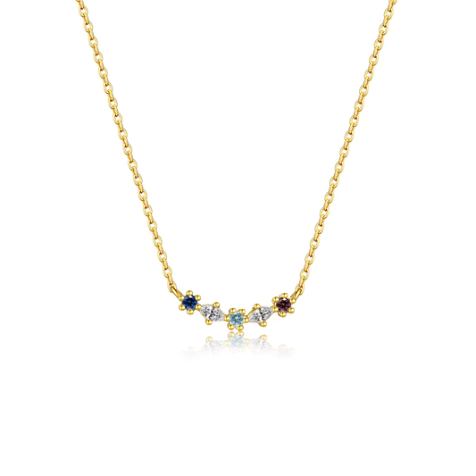 Ketting 18kt Verguld Zilver | Zirkonia Stars