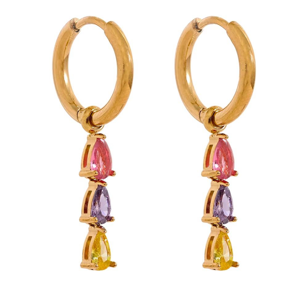 Zirconia Tri-Color | Oorringen