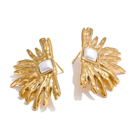 Bloem-Parel Studs | Oorringen