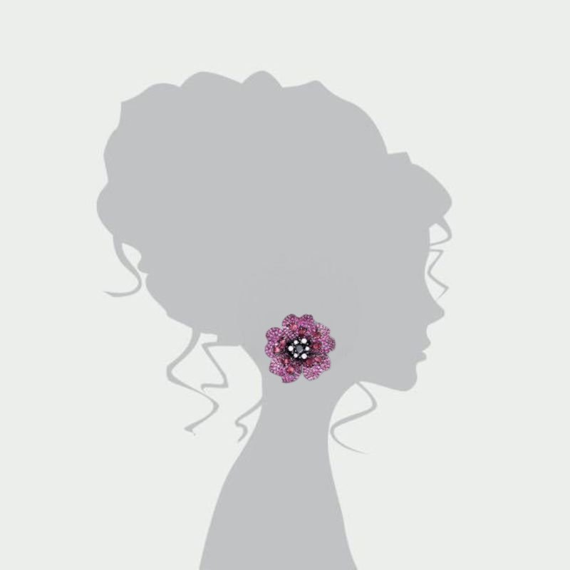 Pink Zirconia Flower Studs | Statement Oorringen