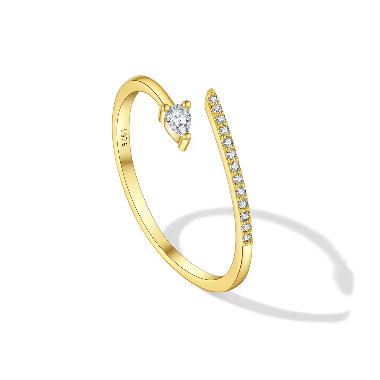 Ring 18kt Verguld Zilver | Waterdruppel Open