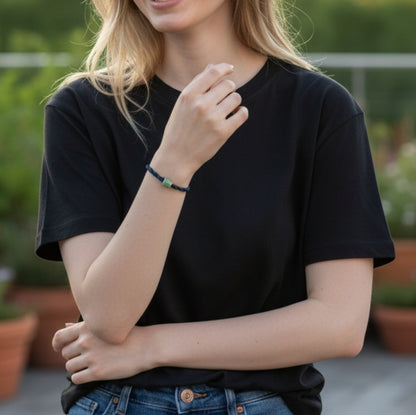 Twisted Satijn Armband | Groen Zirconia