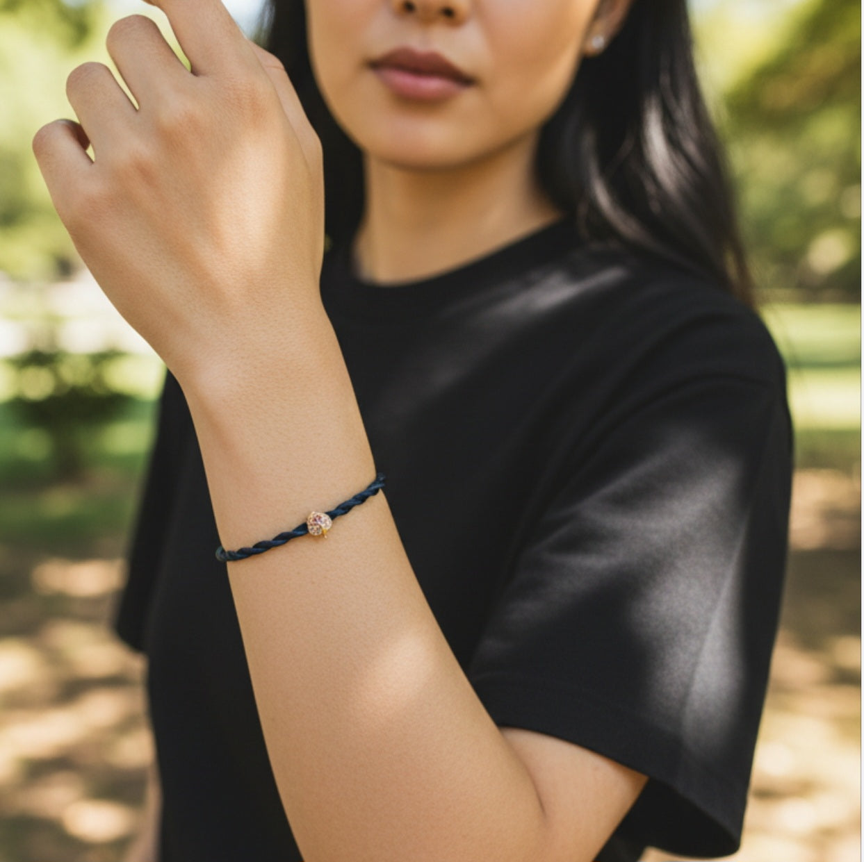 Twisted Satijn Armband | Zirconia Blad