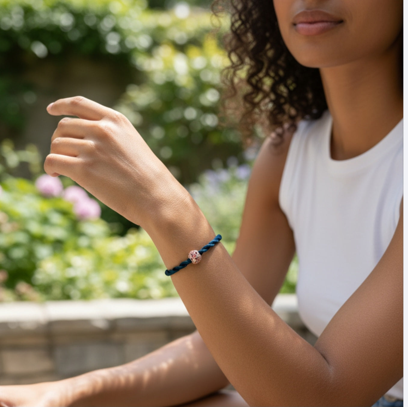 Twisted Satijn Armband | Zirconia Flowers