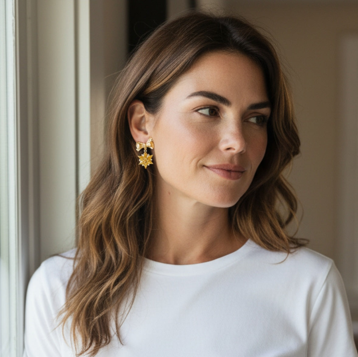 Oorringen 24kt Verguld | Yellow Flower