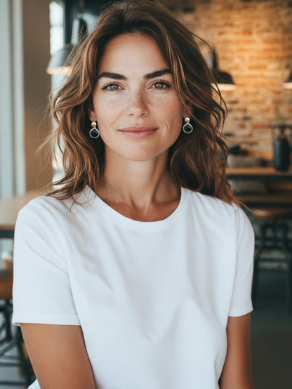 Oorringen 24kt Verguld | Black Stone