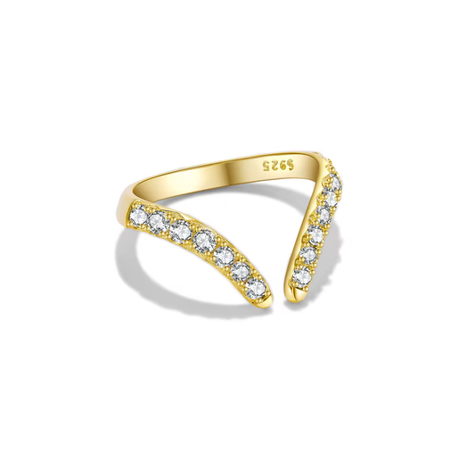 Ring 18kt Verguld Zilver | Zirkonia Open