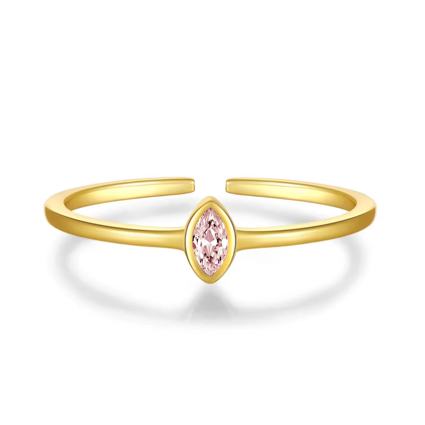 Ring 18kt Verguld Zilver | Pink Zirconia