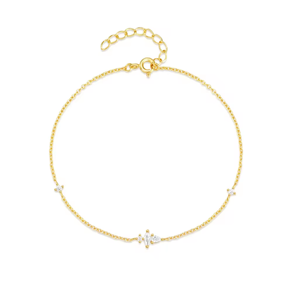 Armband 18kt Verguld Zilver | Zirconia Trio