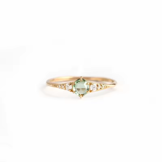Ring 18kt Verguld Zilver | Mintgroen