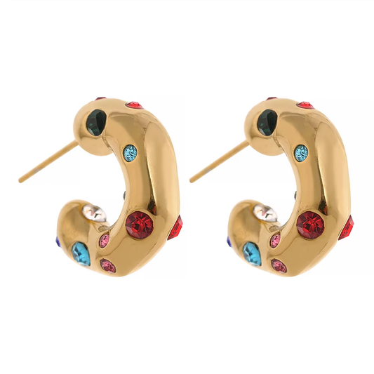 Color Zirconia Hoops | Oorringen