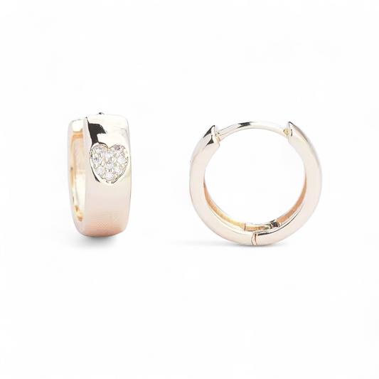 Oorringen 24kt Verguld | Heart Hoops