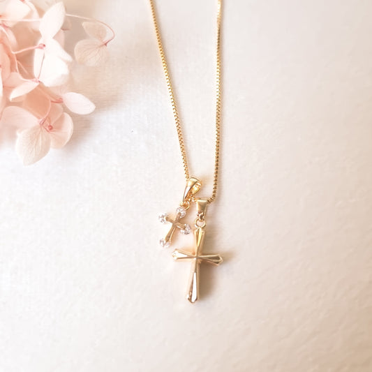 Ketting 24kt Verguld | Double Cross