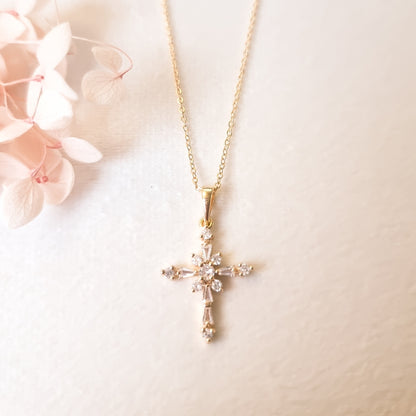 Ketting 24kt Verguld | Zirconia Cross