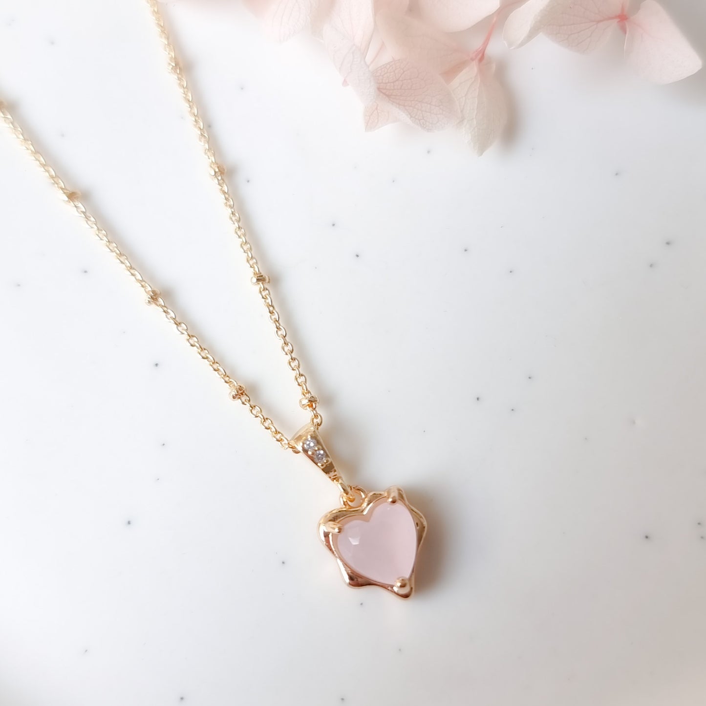 Ketting 24kt Verguld | Pink Heart