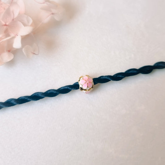 Twisted Satijn Armband | Pink Flower