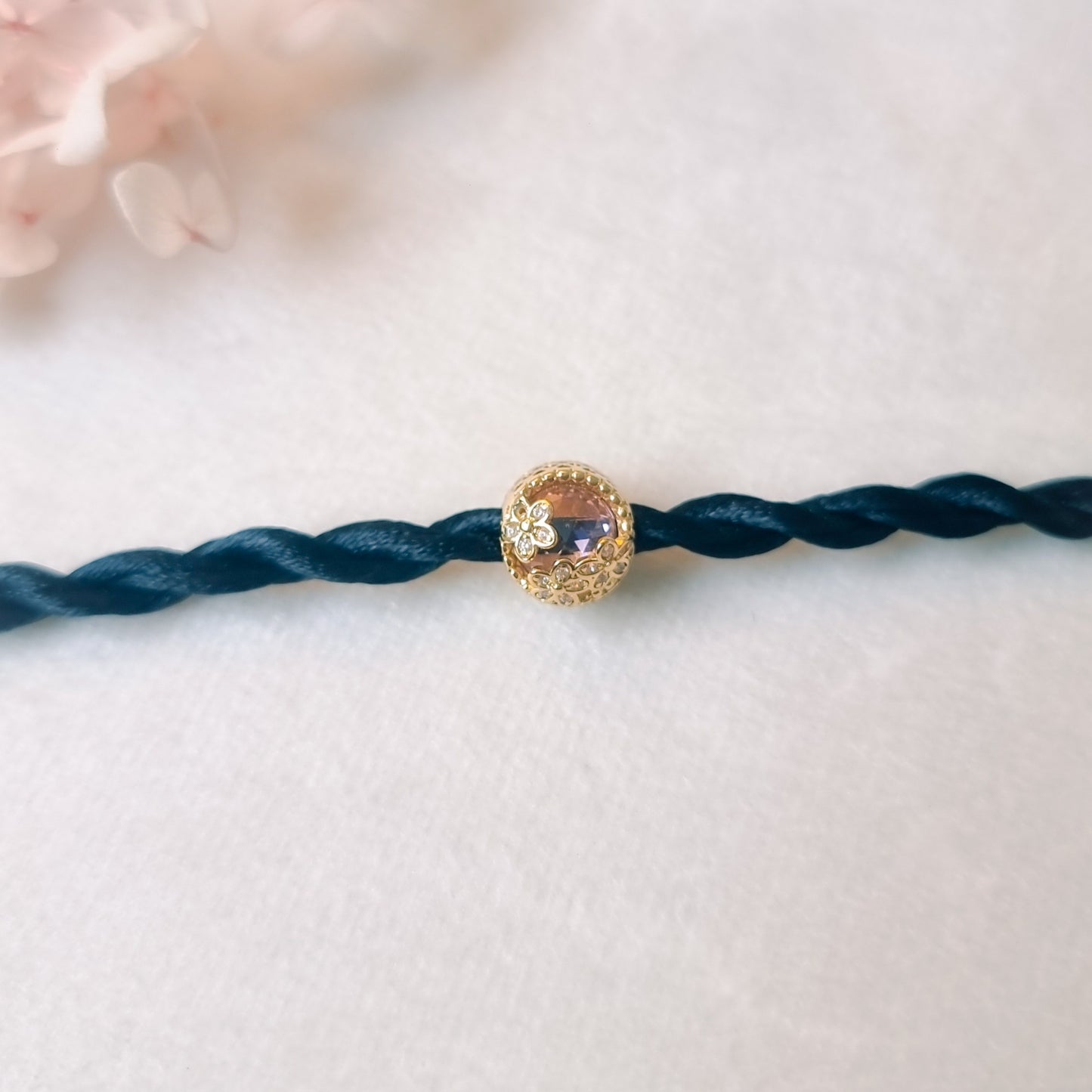 Twisted Satijn Armband | Flowery Pink