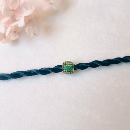 Twisted Satijn Armband | Groen Zirconia