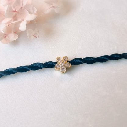 Twisted Satijn Armband | Flower Gold