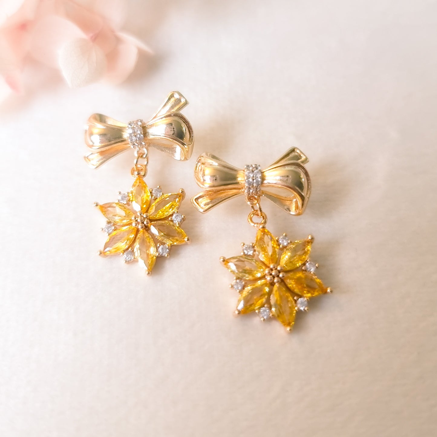 Oorringen 24kt Verguld | Yellow Flower