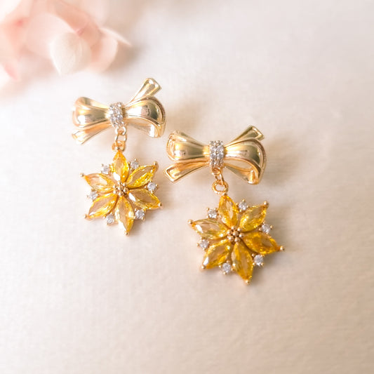 Oorringen 24kt Verguld | Yellow Flower