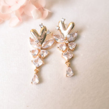 Oorringen 24kt Verguld | Heart Delight White