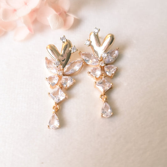 Oorringen 24kt Verguld | Heart Delight White