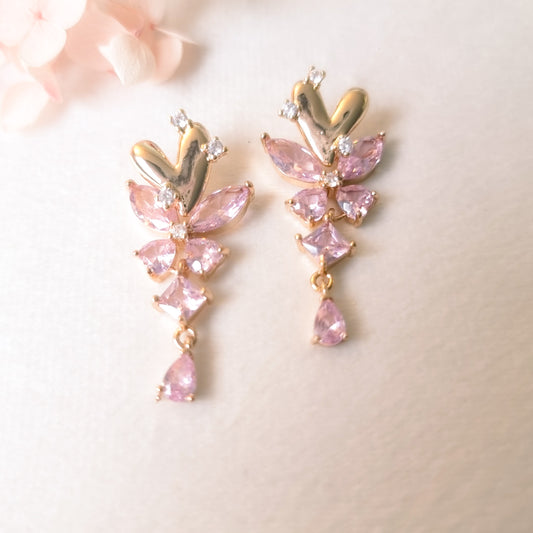 Oorringen 24kt Verguld | Heart Delight Pink