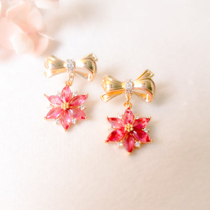 Oorringen 24kt Verguld | Pink Flower