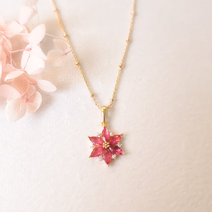 Ketting 24kt Verguld | Pink Flower