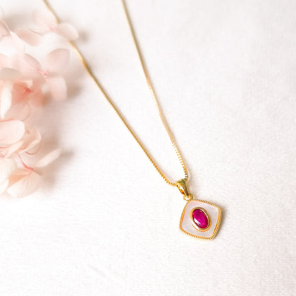 Ketting 24kt Verguld | Shell - Red