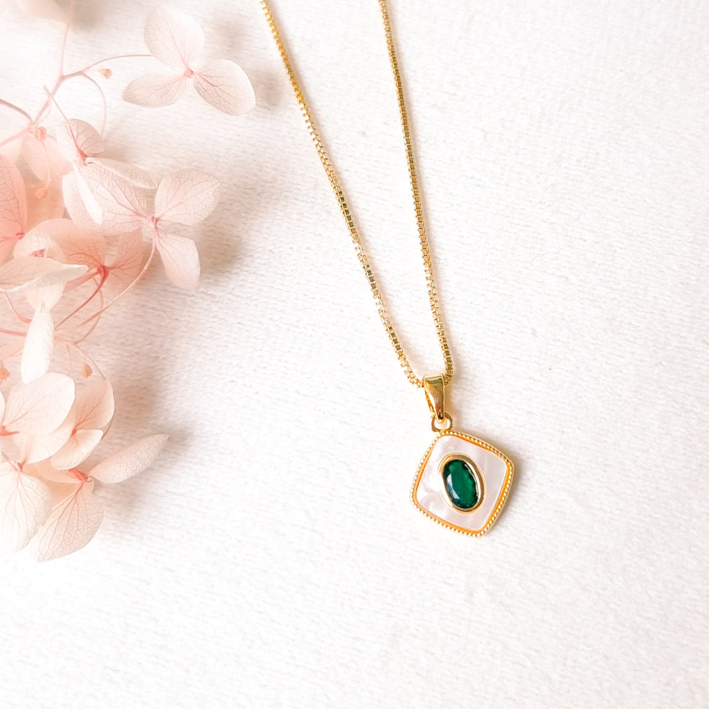 Ketting 24kt Verguld | Shell - Green
