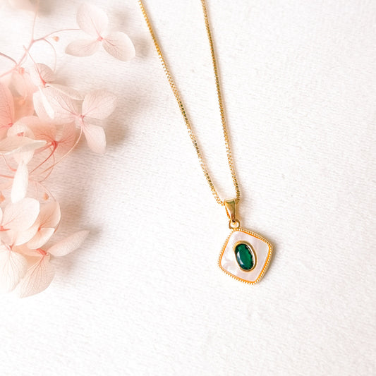 Ketting 24kt Verguld | Shell - Green