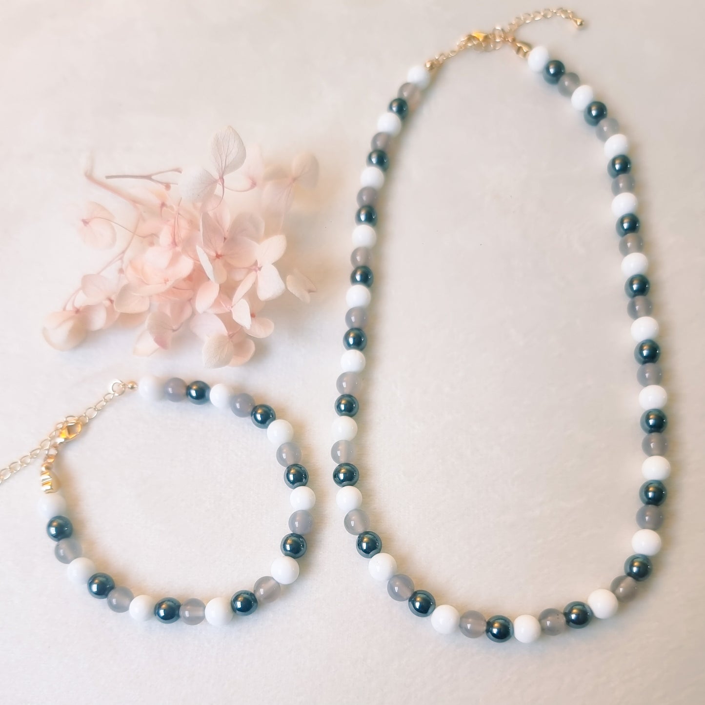 Ketting + Armband 24kt Verguld | Tricolor