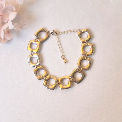 Ketting + Armband 24kt Verguld | Square