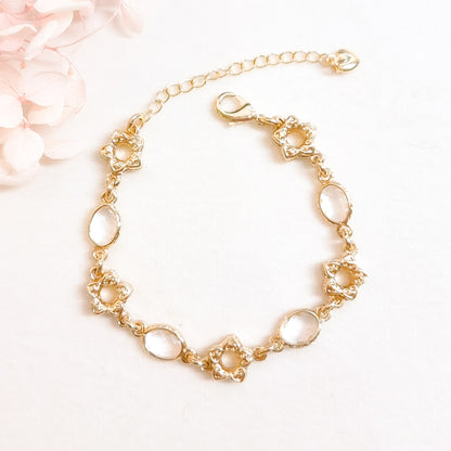 Armband 24kt Verguld | Retro White