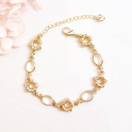 Armband 24kt Verguld | Retro White