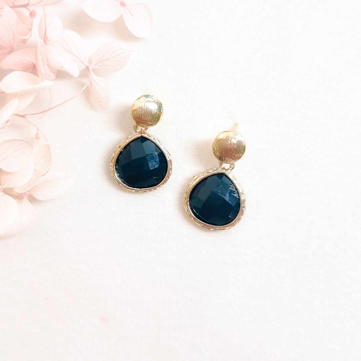 Oorringen 24kt Verguld | Black Stone