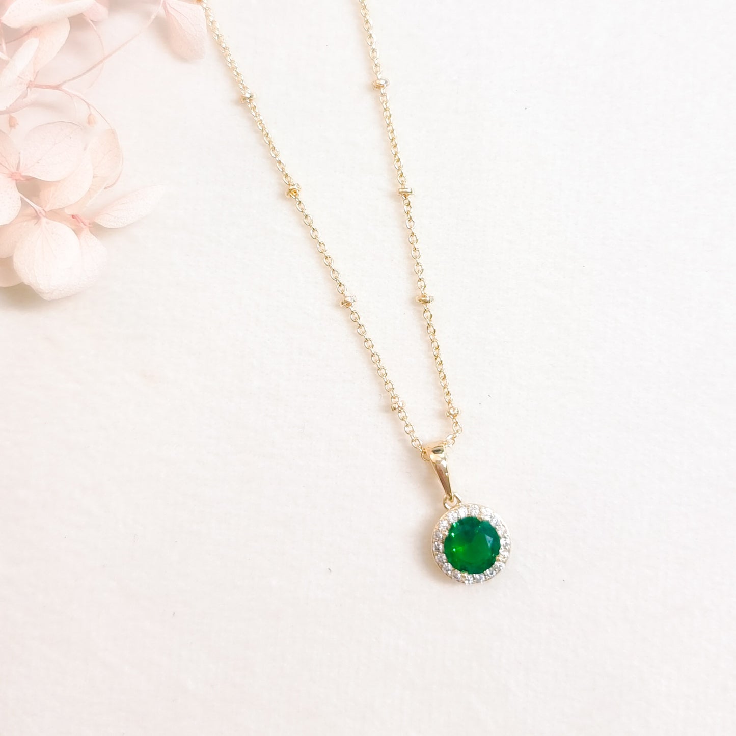 Ketting 24kt Verguld | Green Zirconia