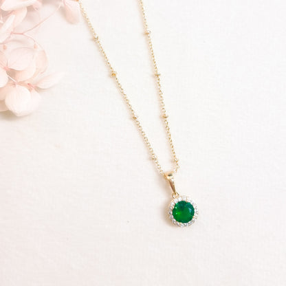 Ketting 24kt Verguld | Green Zirconia