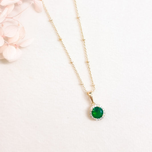 Ketting 24kt Verguld | Green Zirconia
